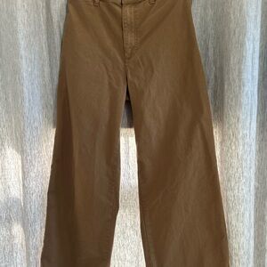 ABERCROMBIE & FITCH KHAKI ULTRA HIGH RISE CROPPED WIDE LEG PANTS 28 6L